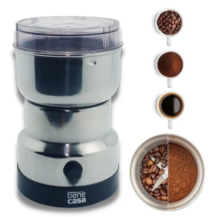 Molino Eléctrico Multifuncional — Para Café, Especias y Hierbas, Molienda Potente y Rápida
